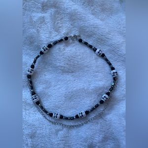 black skull chain necklace